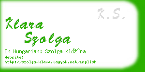 klara szolga business card